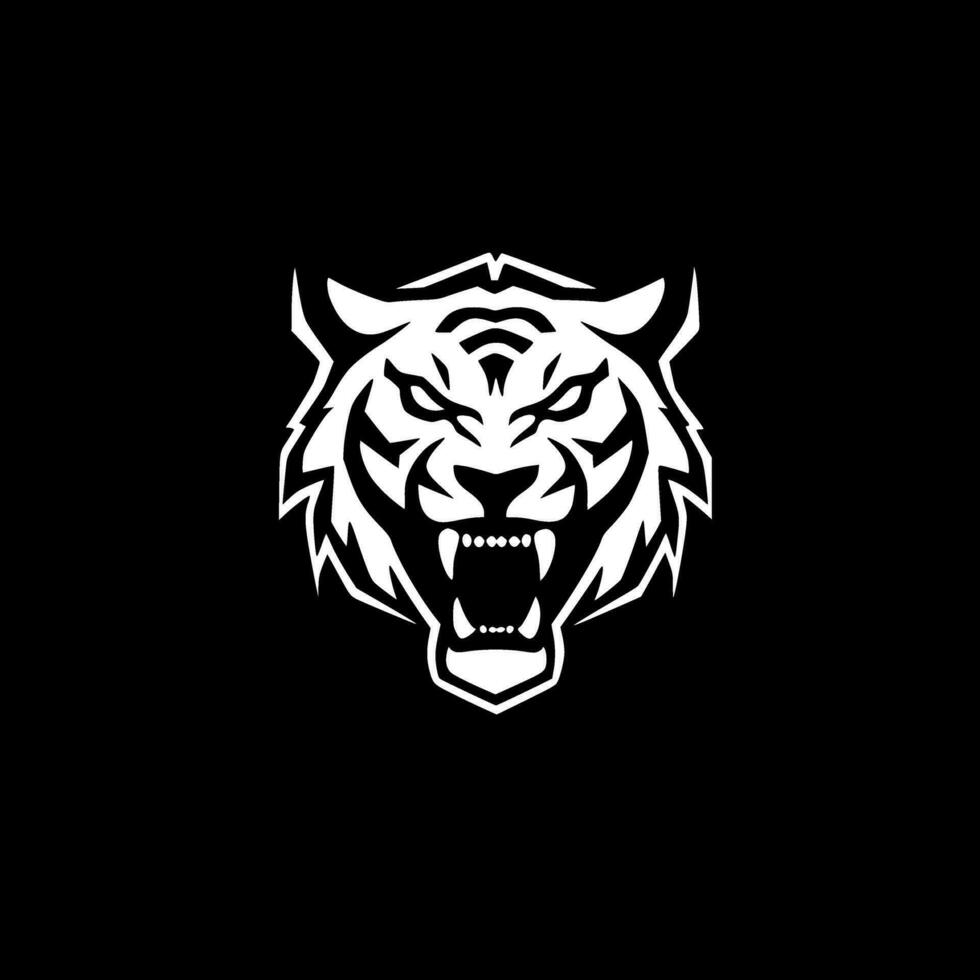Tiger, Black and White Vector illustration