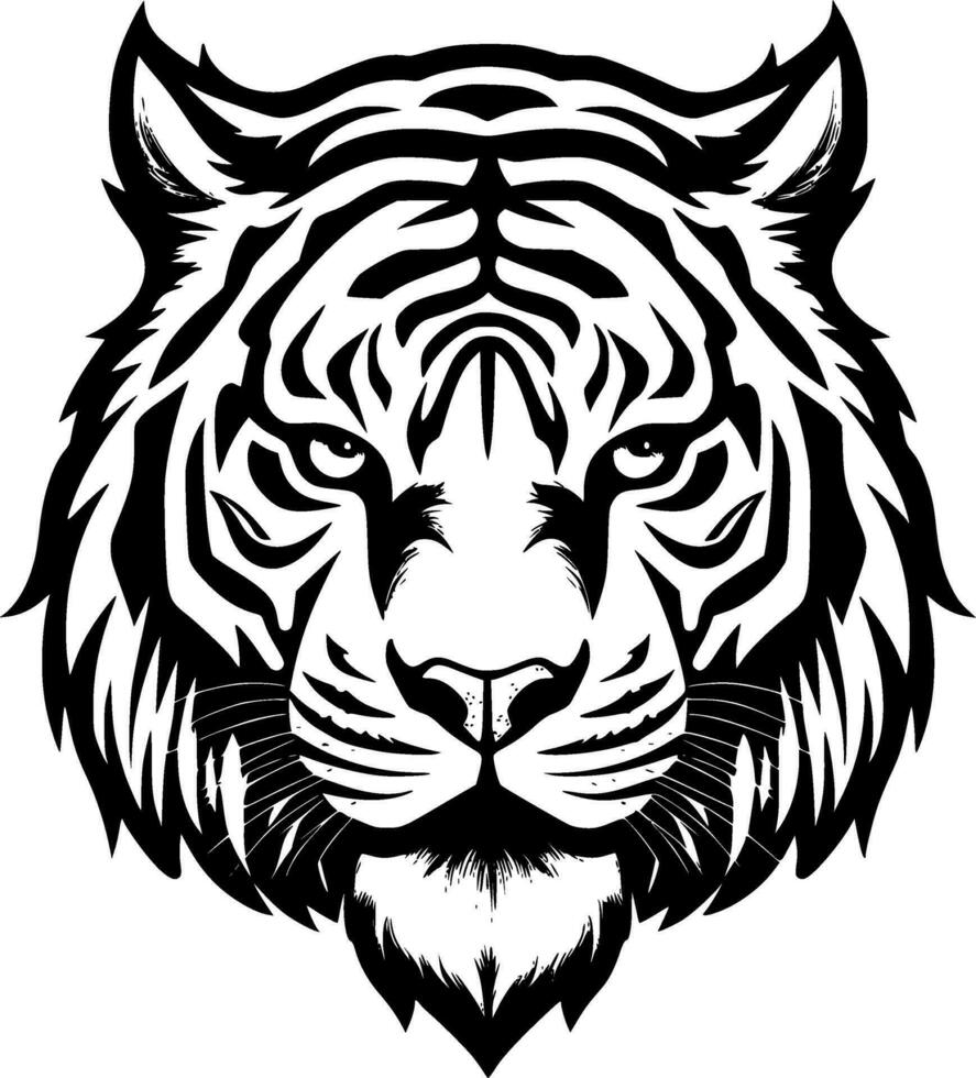 Tiger, Minimalist and Simple Silhouette - Vector illustration