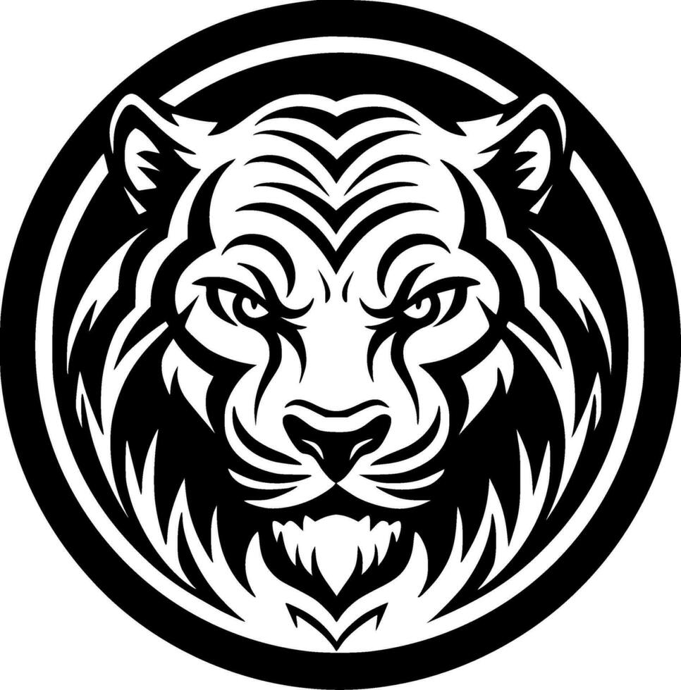 Tigre - minimalista y plano logo - vector ilustración