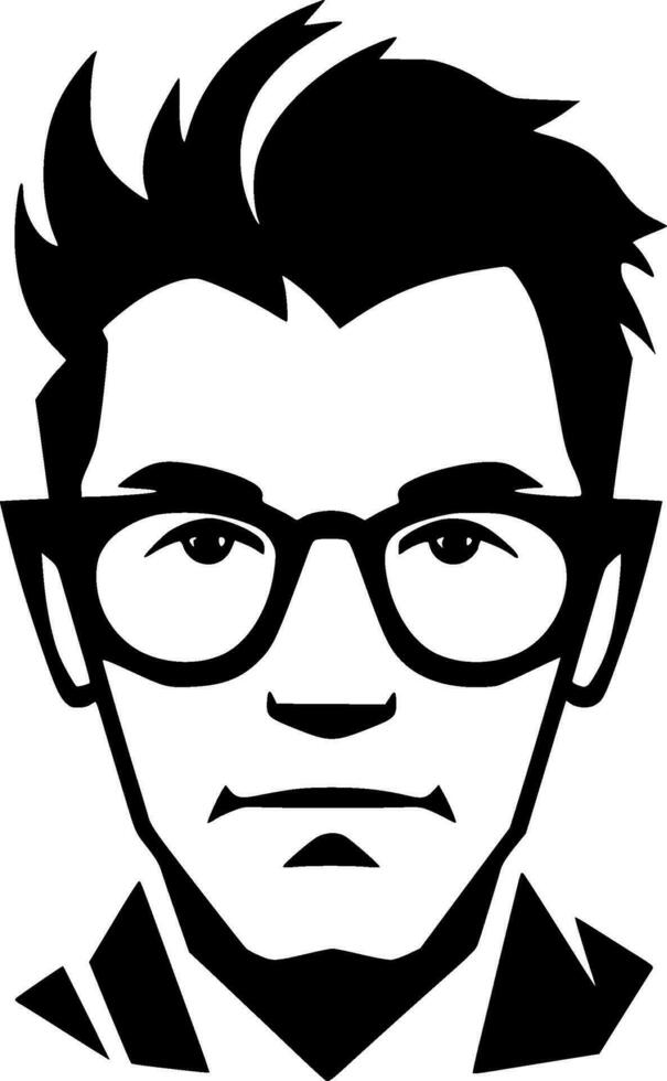 Teacher, Black and White Vector illustration