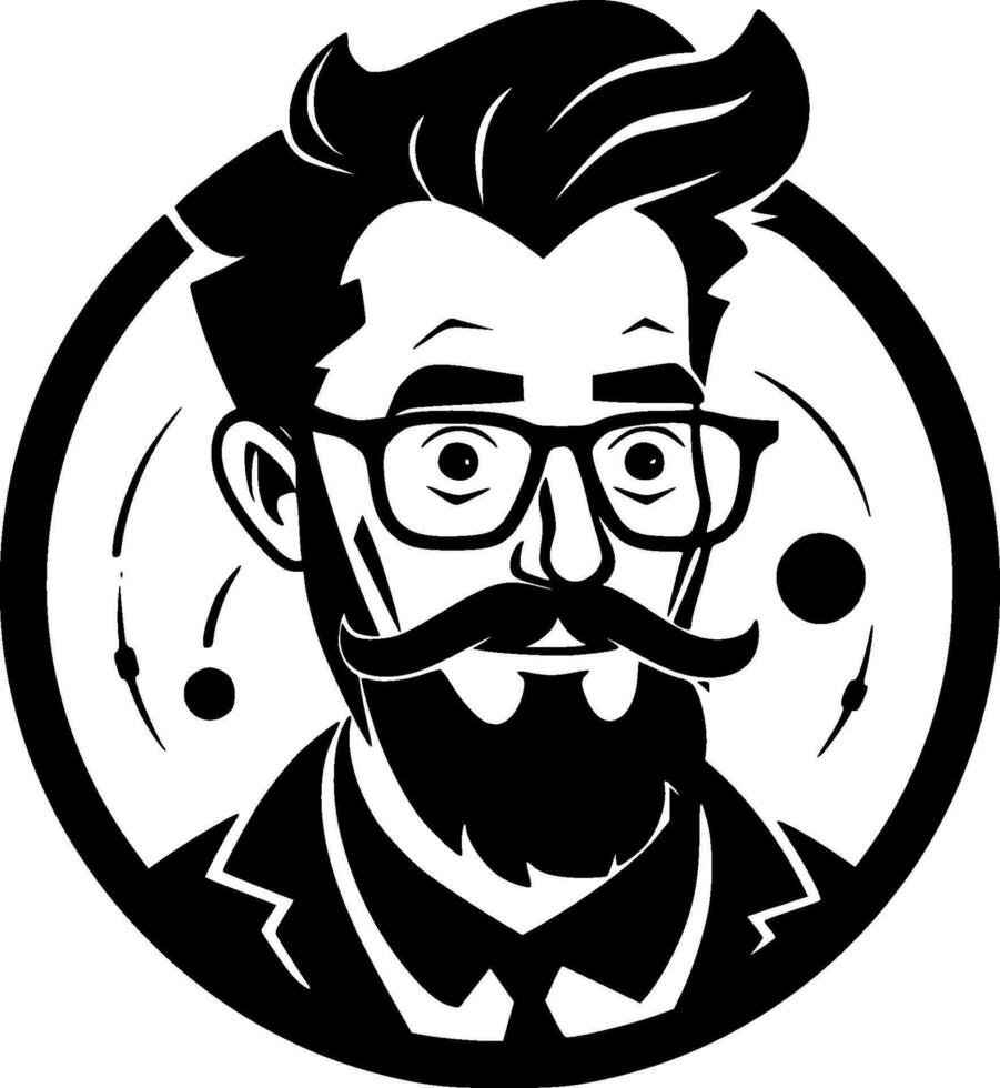 profesor - negro y blanco aislado icono - vector ilustración