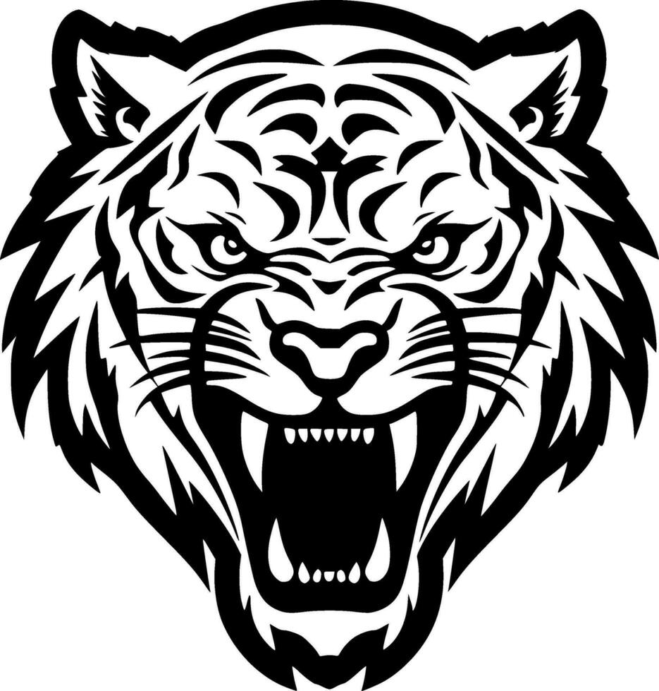 Tiger, Minimalist and Simple Silhouette - Vector illustration