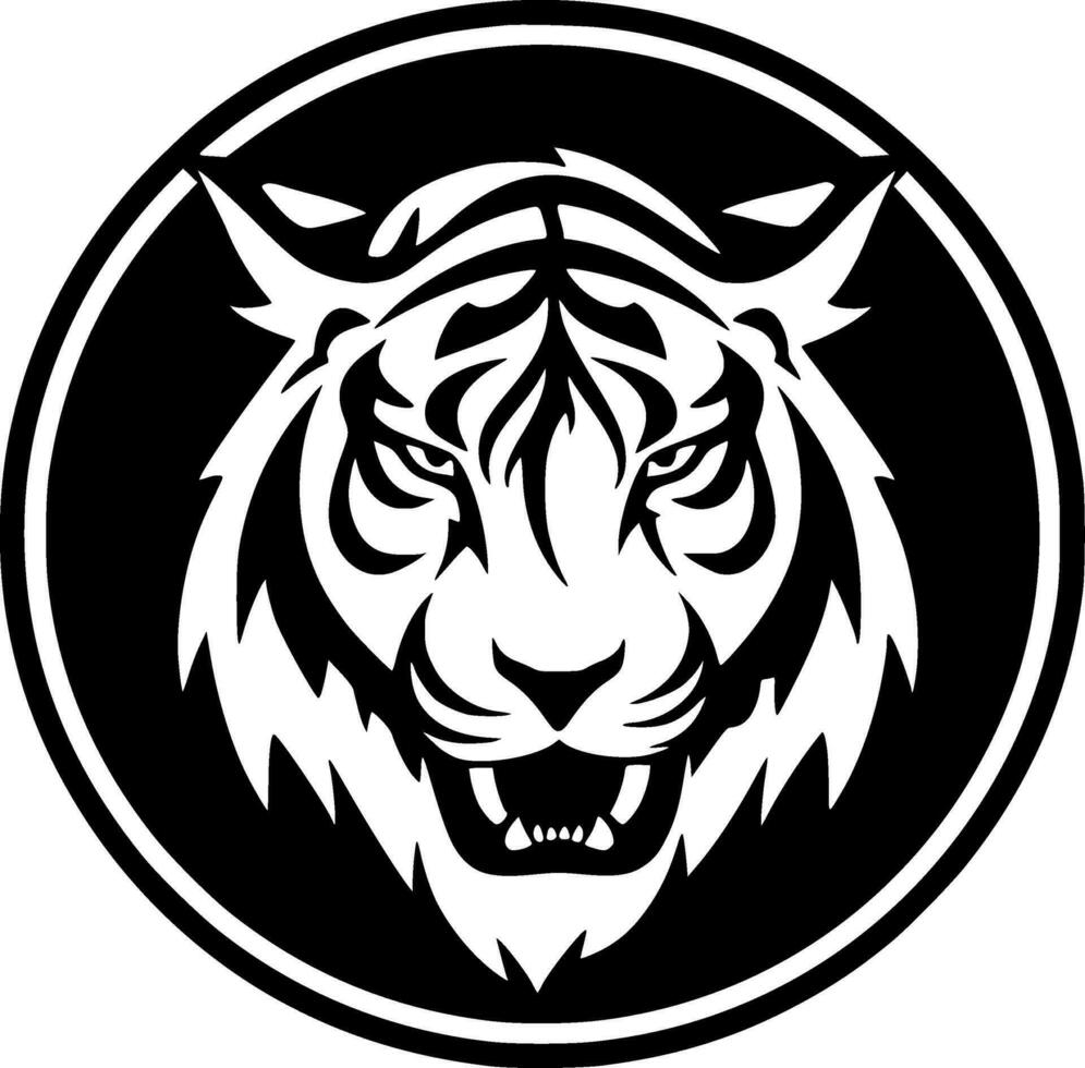 tigre, negro y blanco vector ilustración