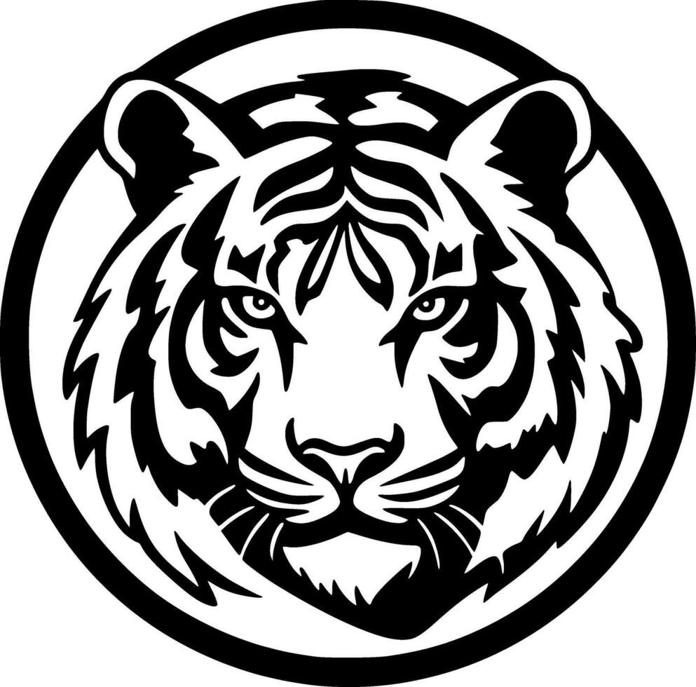 Tiger, Minimalist and Simple Silhouette - Vector illustration