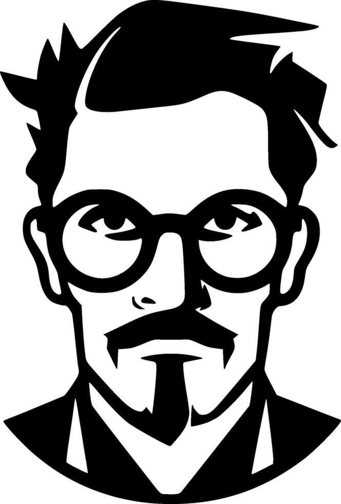 Teacher, Black and White Vector illustration