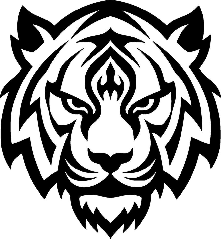 Tiger, Black and White Vector illustration