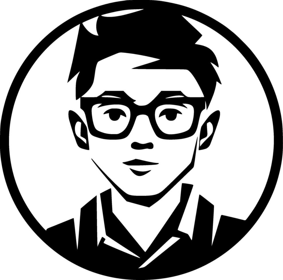 Teacher, Black and White Vector illustration