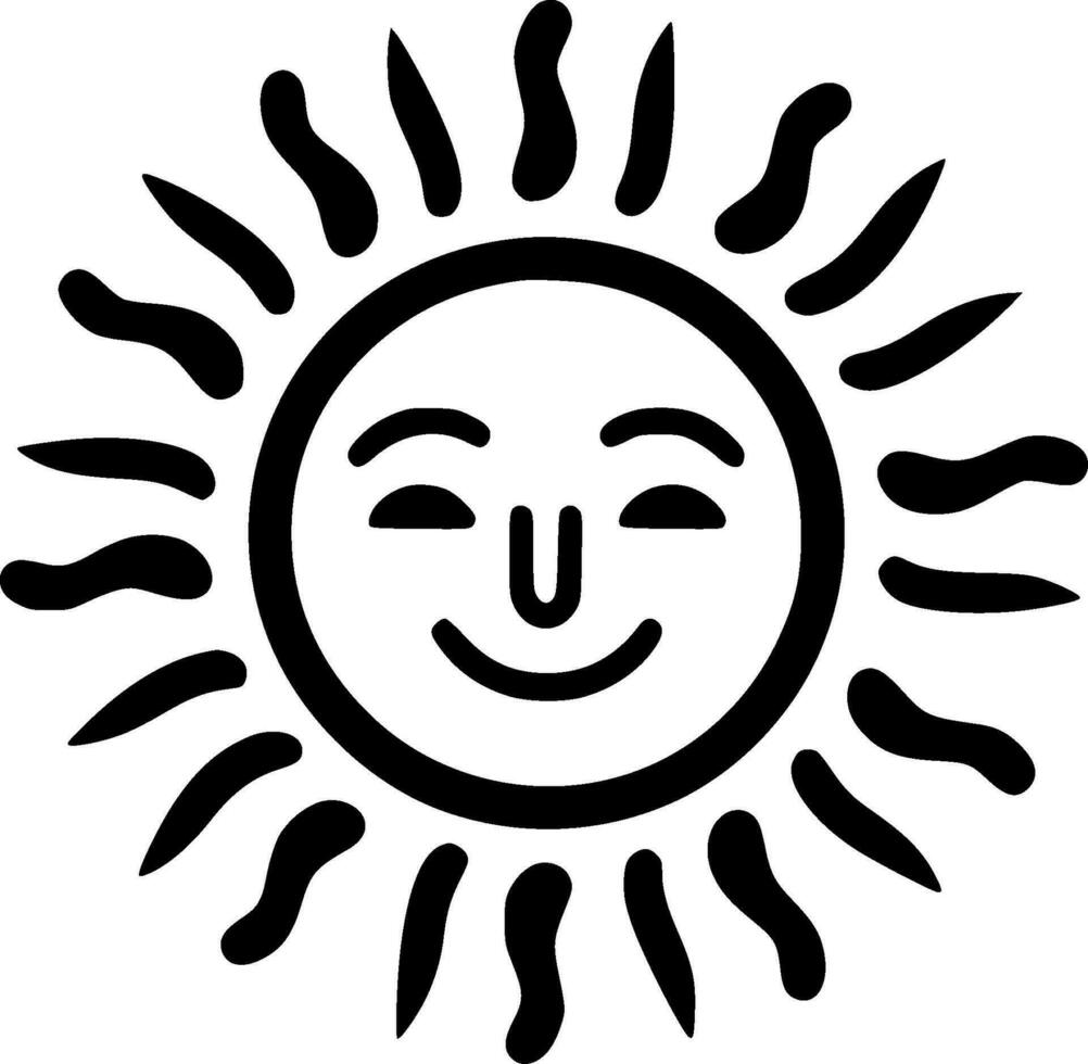 Sun, Minimalist and Simple Silhouette - Vector illustration