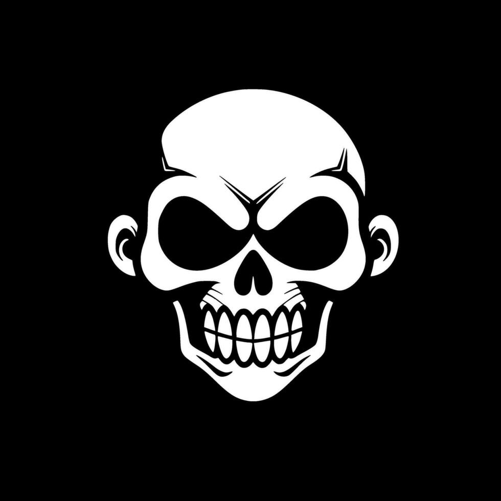 Skull, Black and White Vector illustration