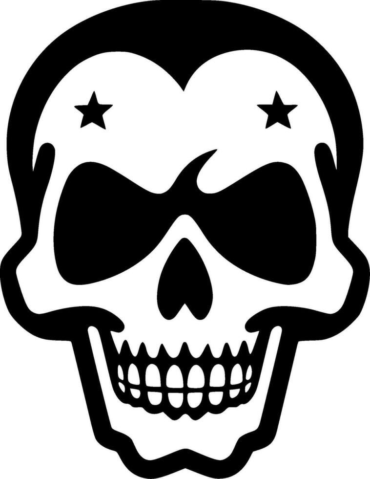 Skull - Black and White Isolated Icon - Vector illustration