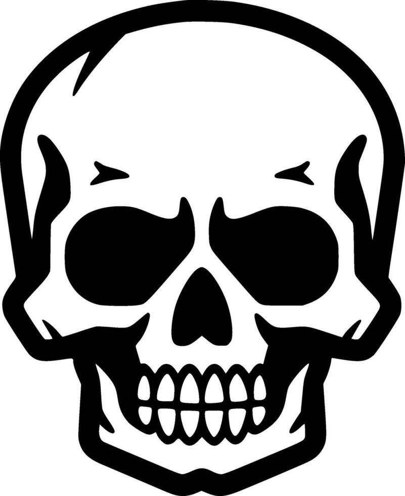 Skull, Black and White Vector illustration