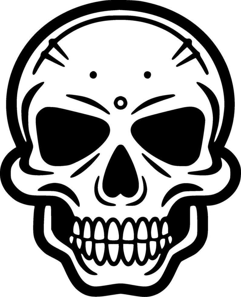 Skull - Black and White Isolated Icon - Vector illustration