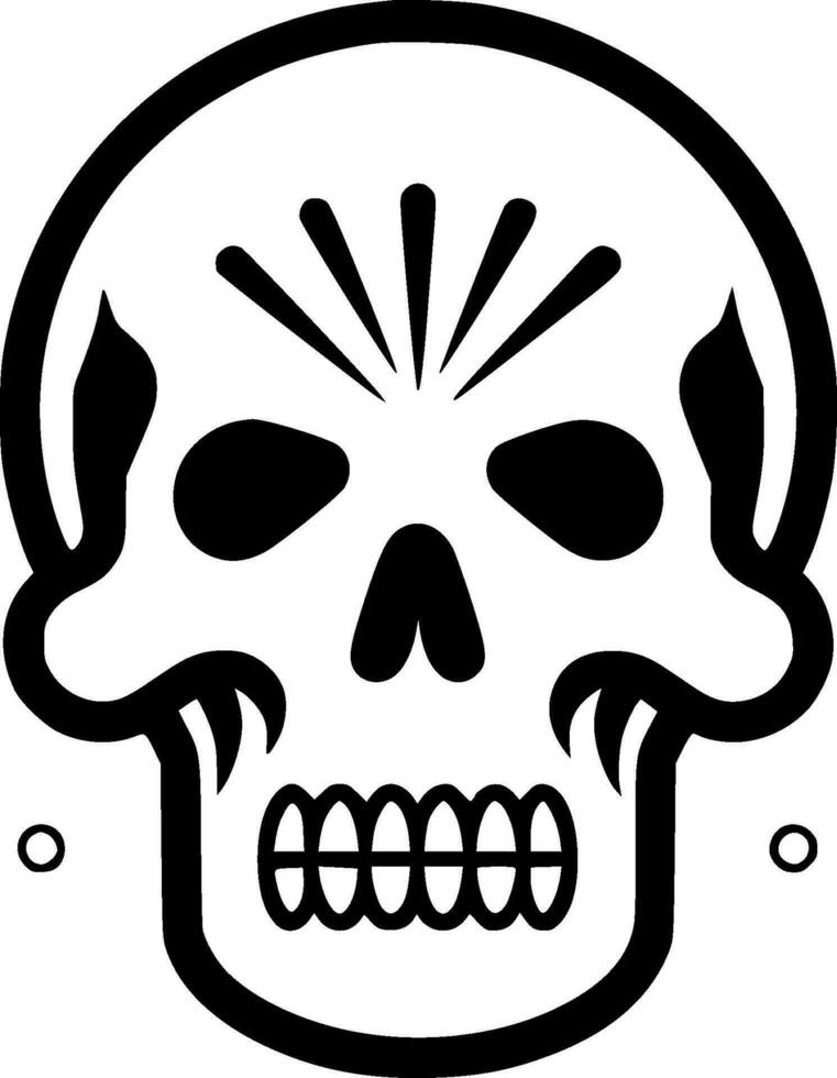 Skull - Black and White Isolated Icon - Vector illustration