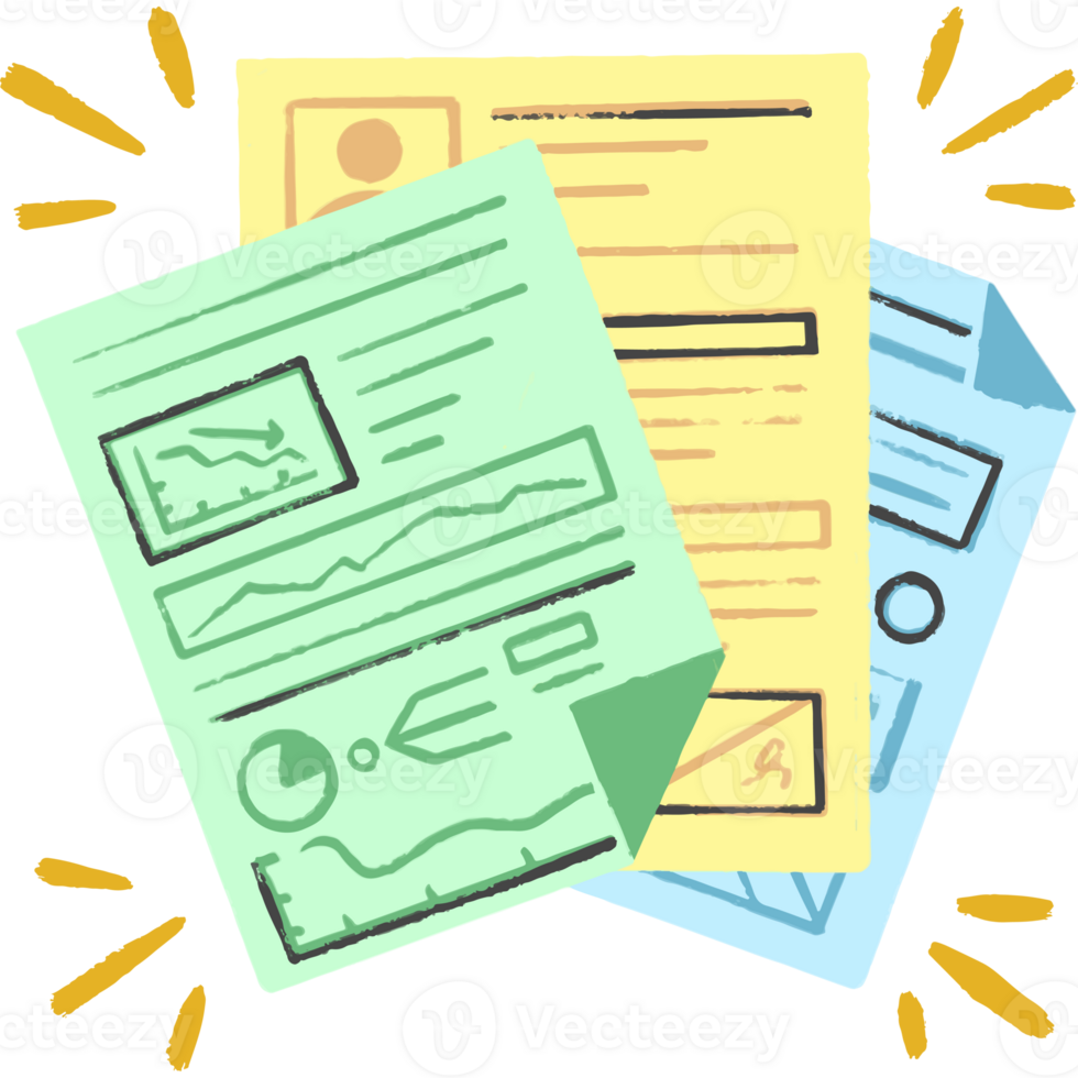 Business Abstract Hand Drawn Illustration PNG Transparent Background