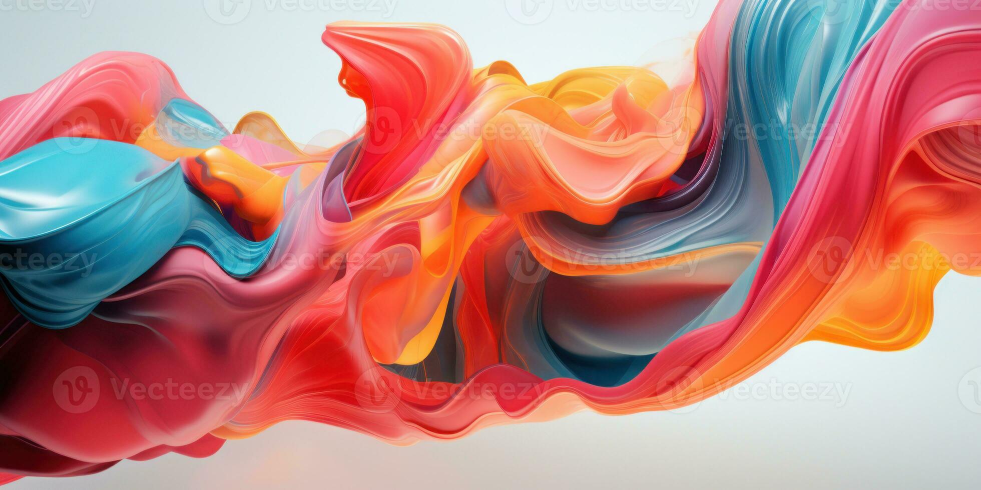 A harmonious blend of colors in a dynamic 3D abstract. AI generative. photo