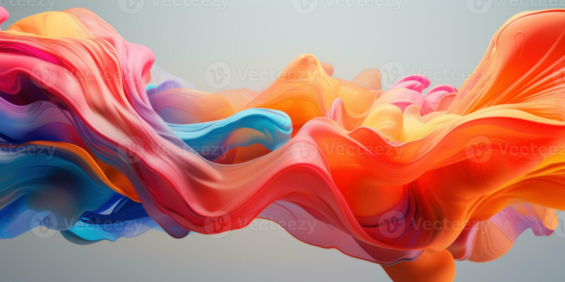 A harmonious blend of colors in a dynamic 3D abstract. AI generative. photo