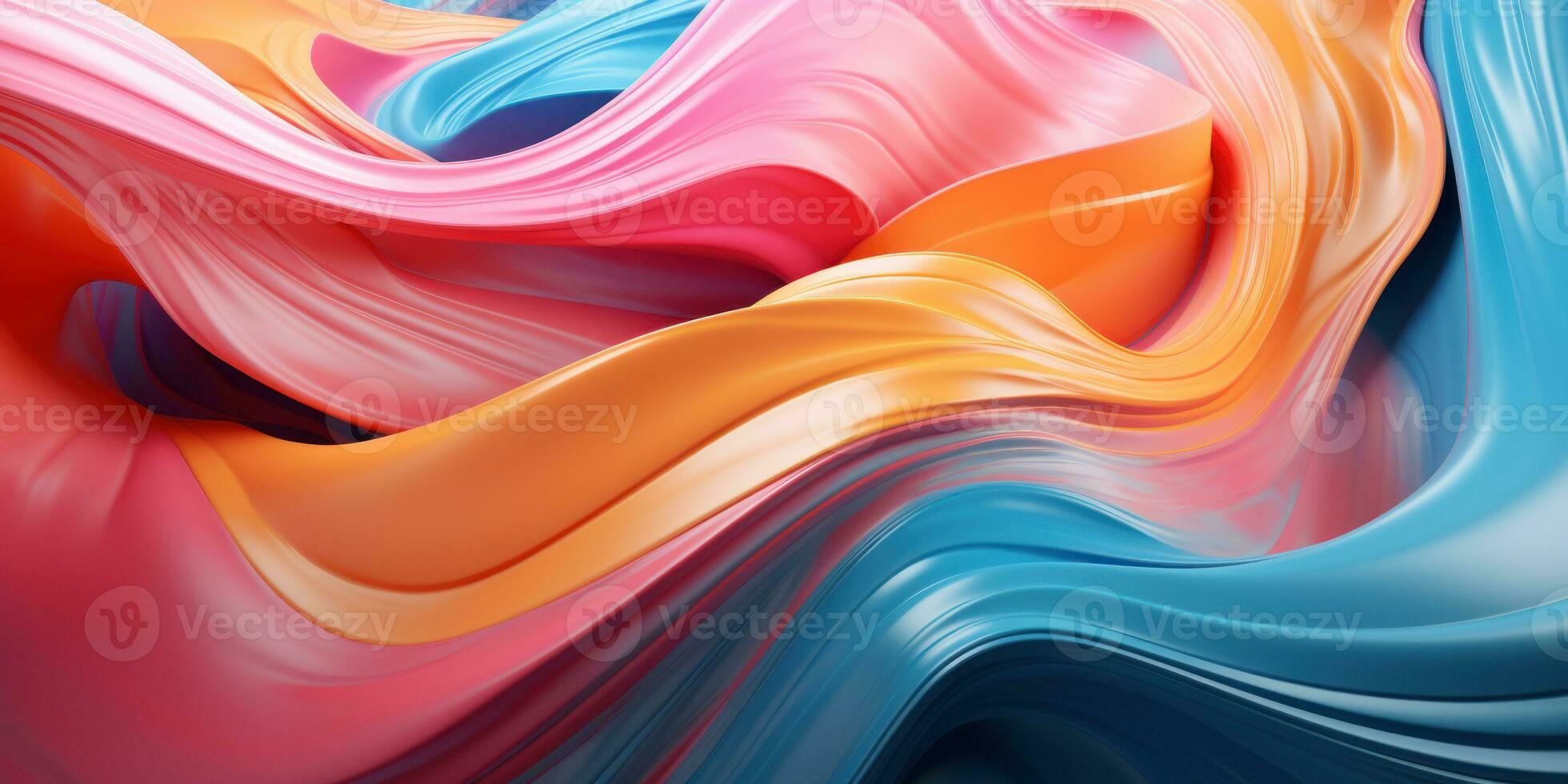 Mesmerizing 3D artwork with dynamic colors creating a visual depth. AI generative. photo