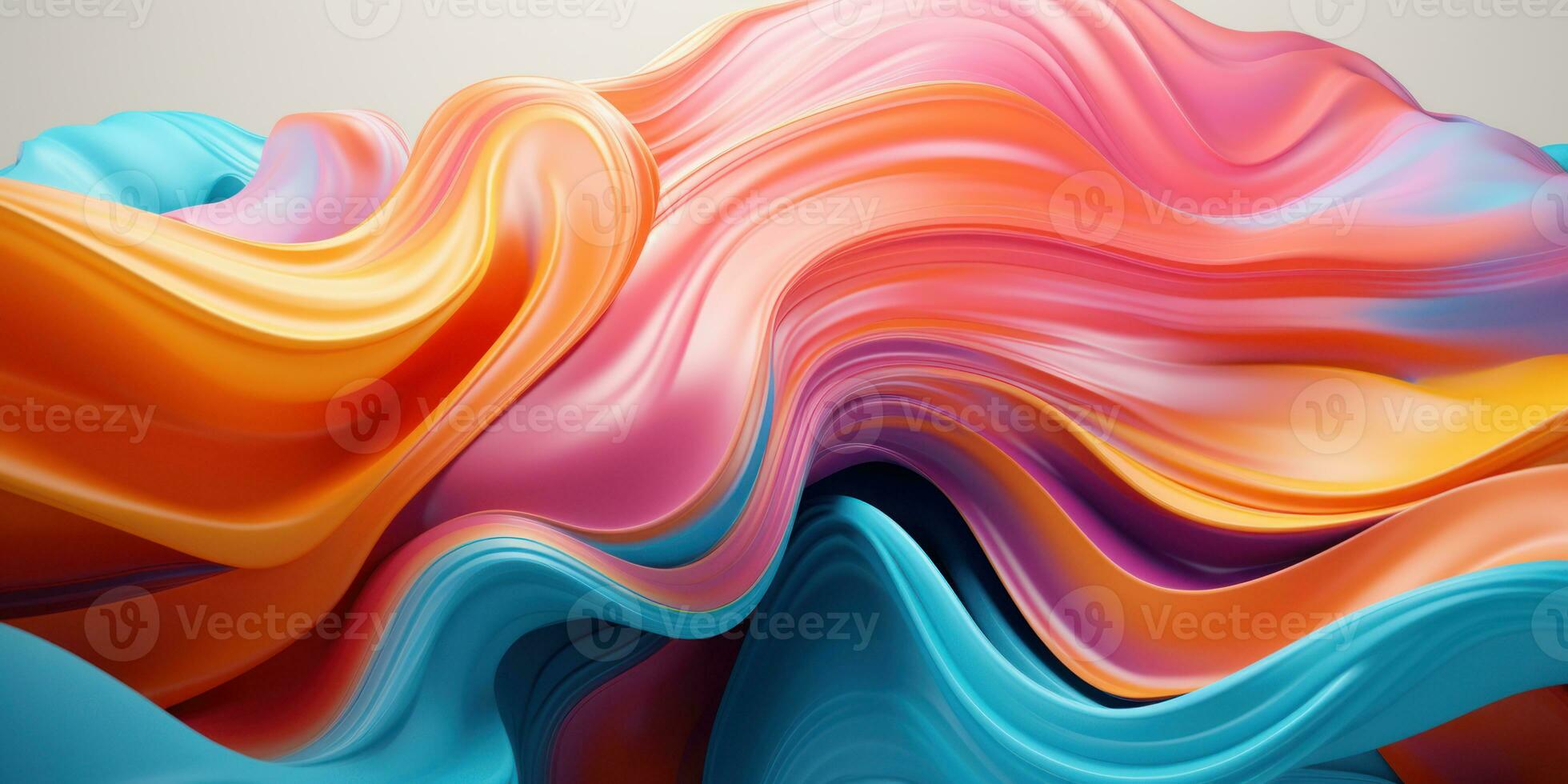 Mesmerizing 3D artwork with dynamic colors creating a visual depth. AI generative. photo