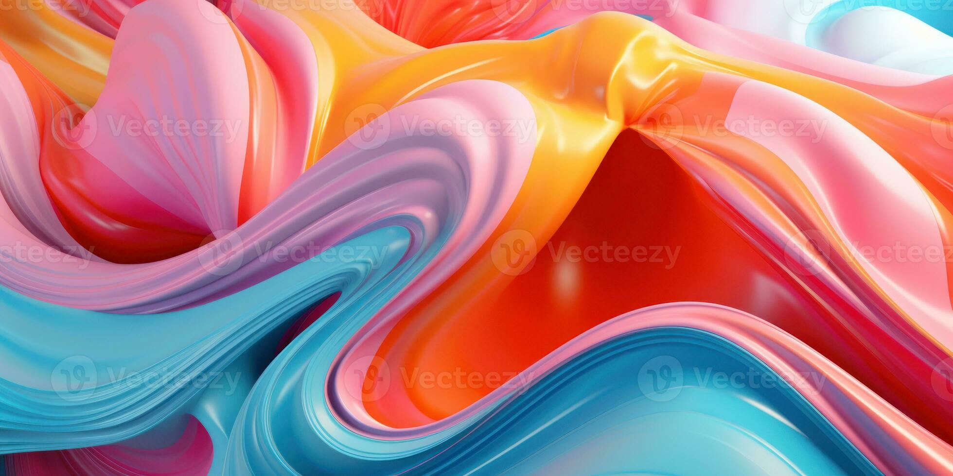 Mesmerizing 3D artwork with dynamic colors creating a visual depth. AI generative. photo