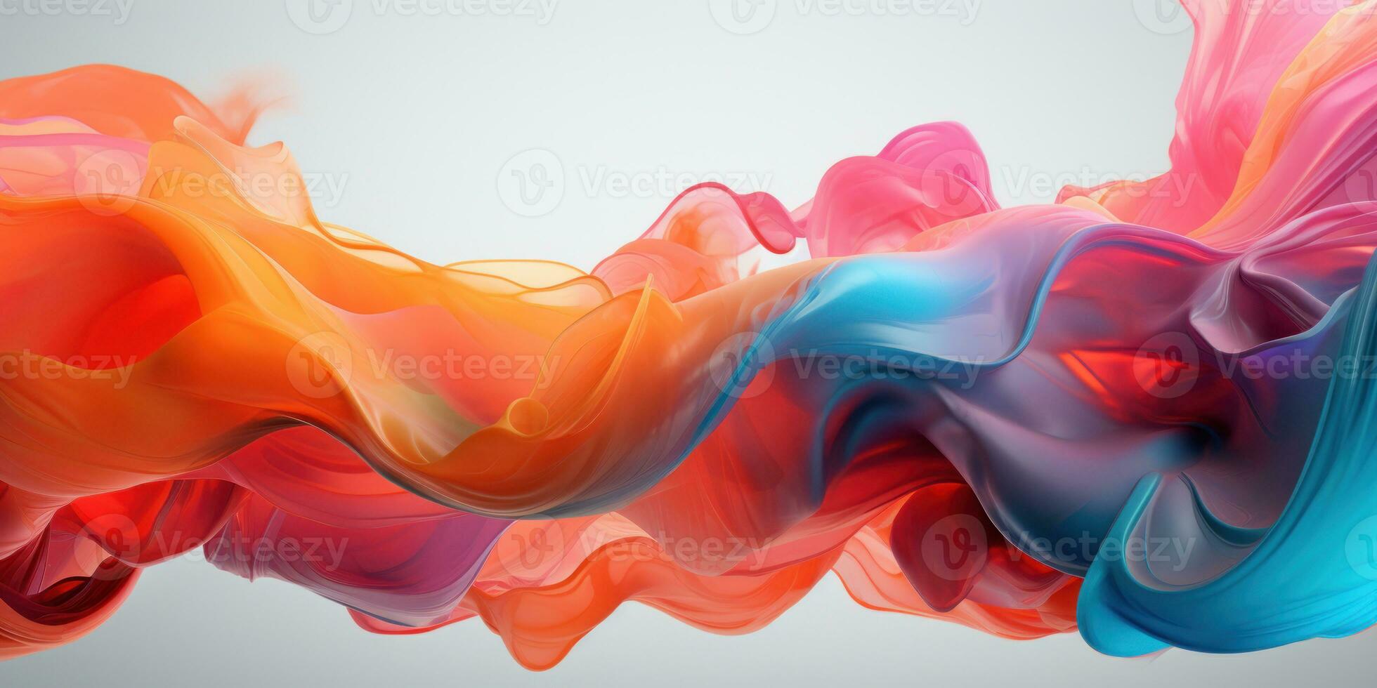 A harmonious blend of colors in a dynamic 3D abstract. AI generative. photo