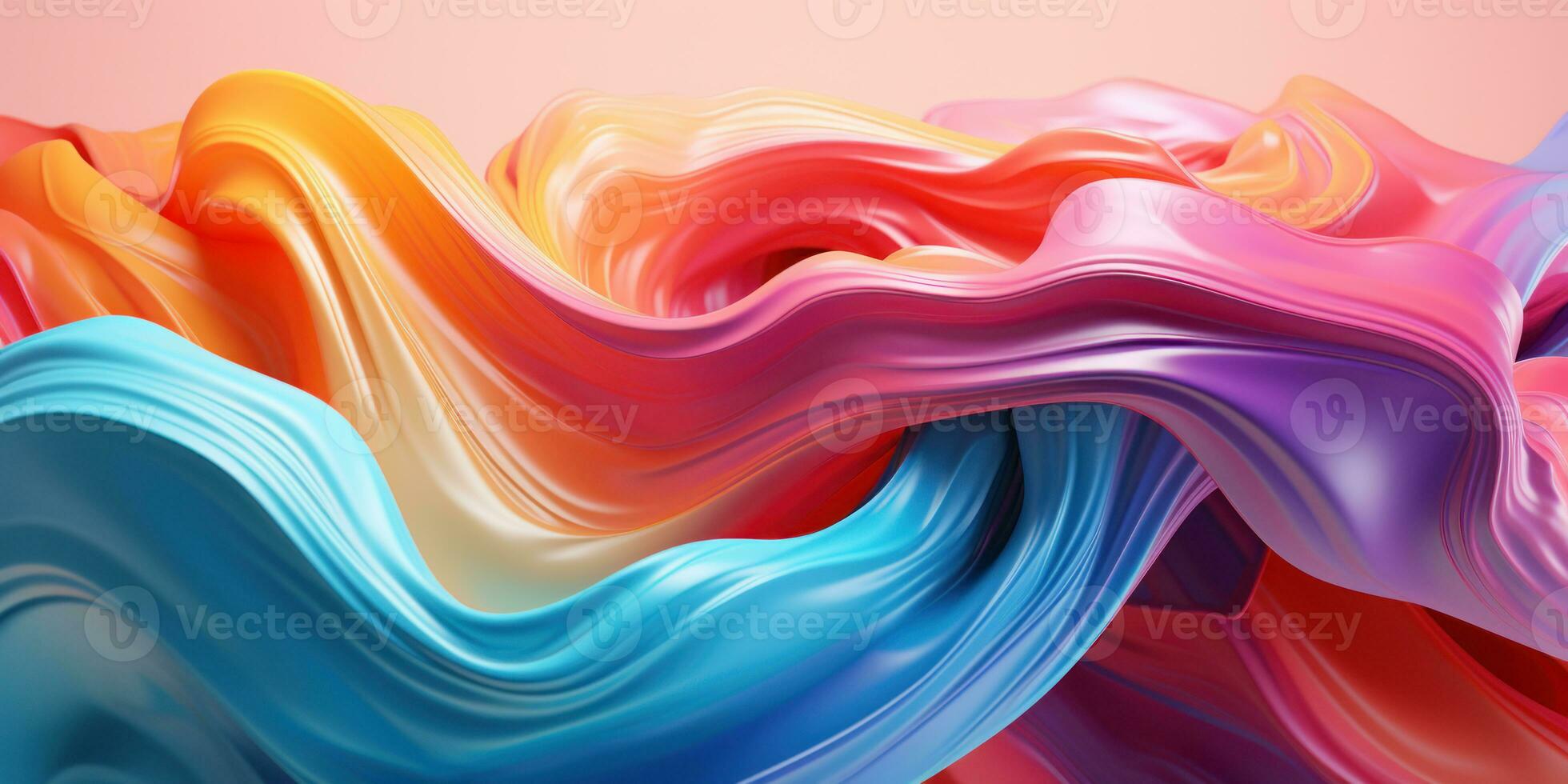 Mesmerizing 3D artwork with dynamic colors creating a visual depth. AI generative. photo