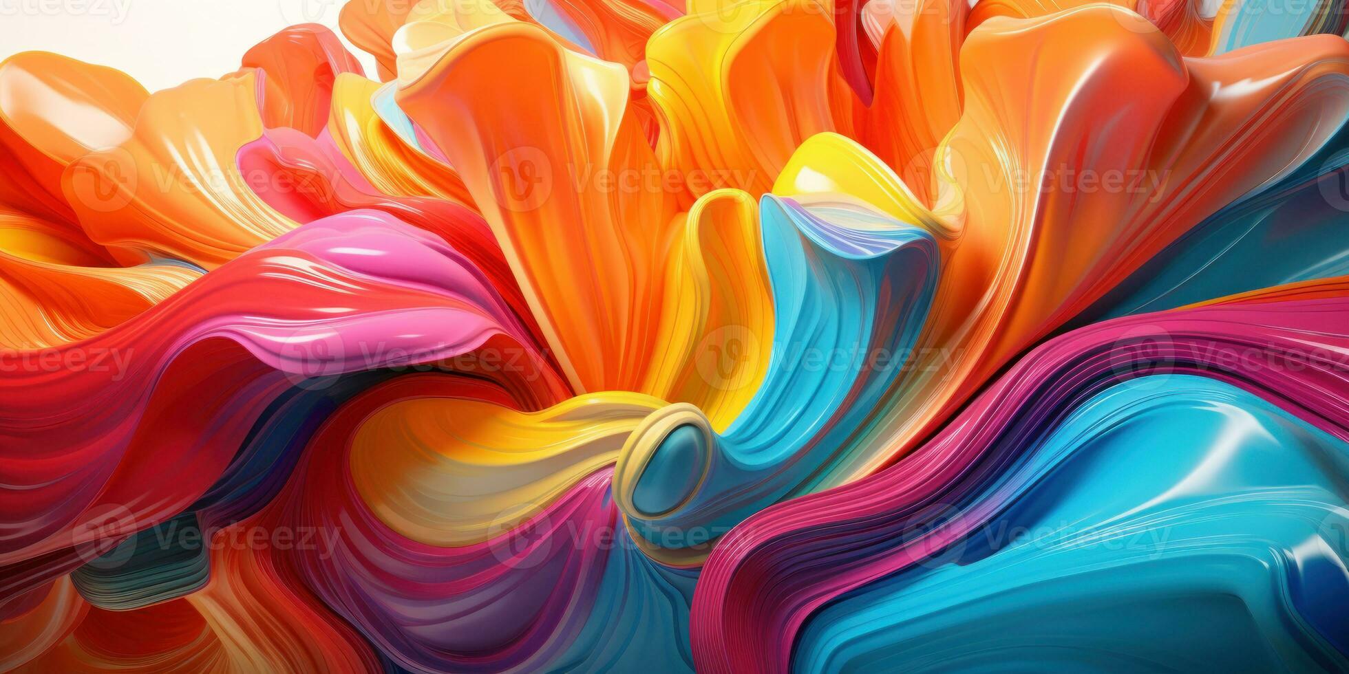 Mesmerizing 3D artwork with dynamic colors creating a visual depth. AI generative. photo
