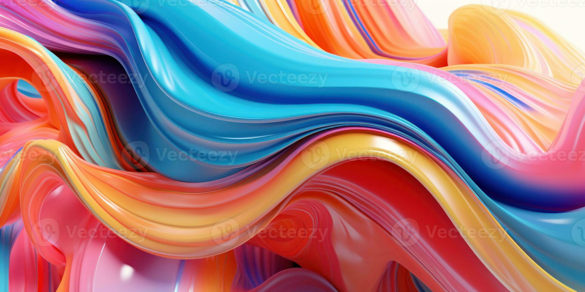 Mesmerizing 3D artwork with dynamic colors creating a visual depth. AI generative. photo