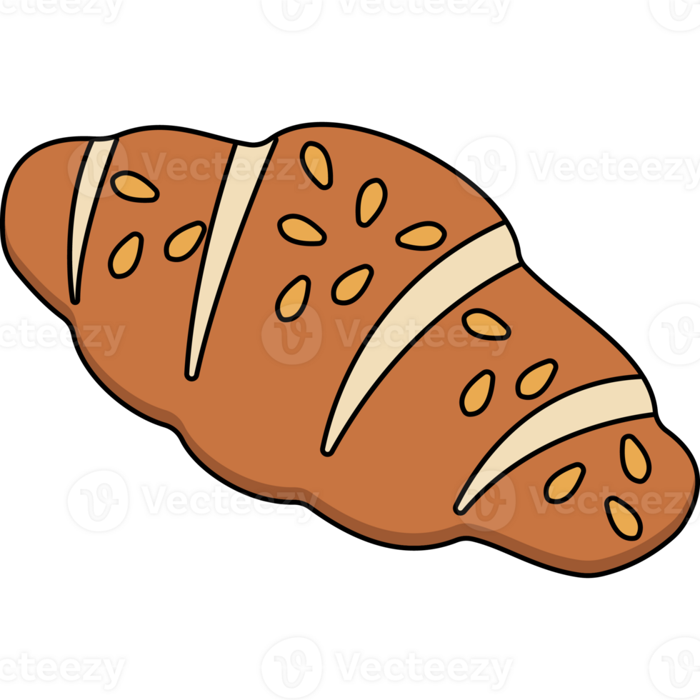 Bread Doodle Hand Drawn Illustration PNG Transparent Background