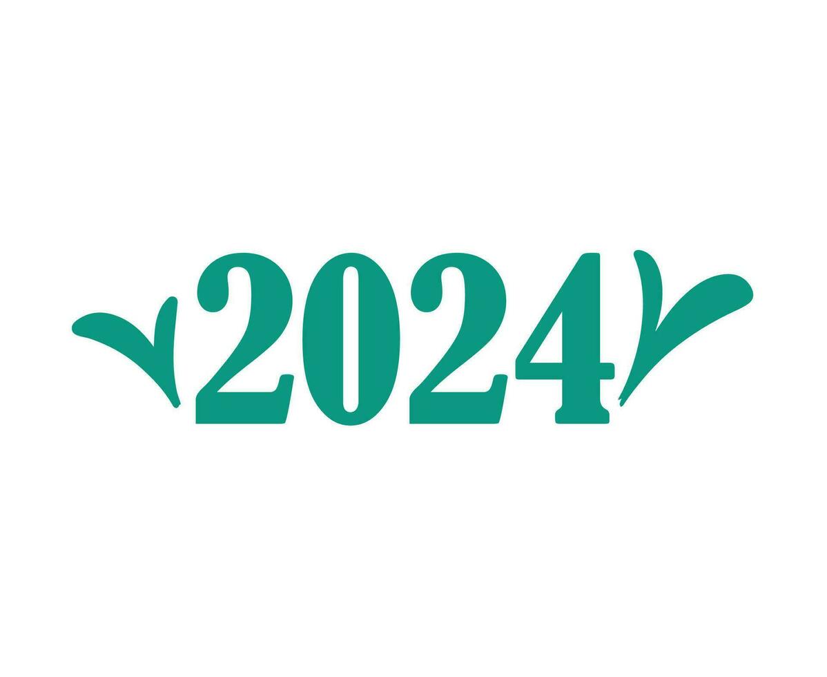 2024 New Year Holiday Abstract Green Graphic Design Vector Logo Symbol Illustration