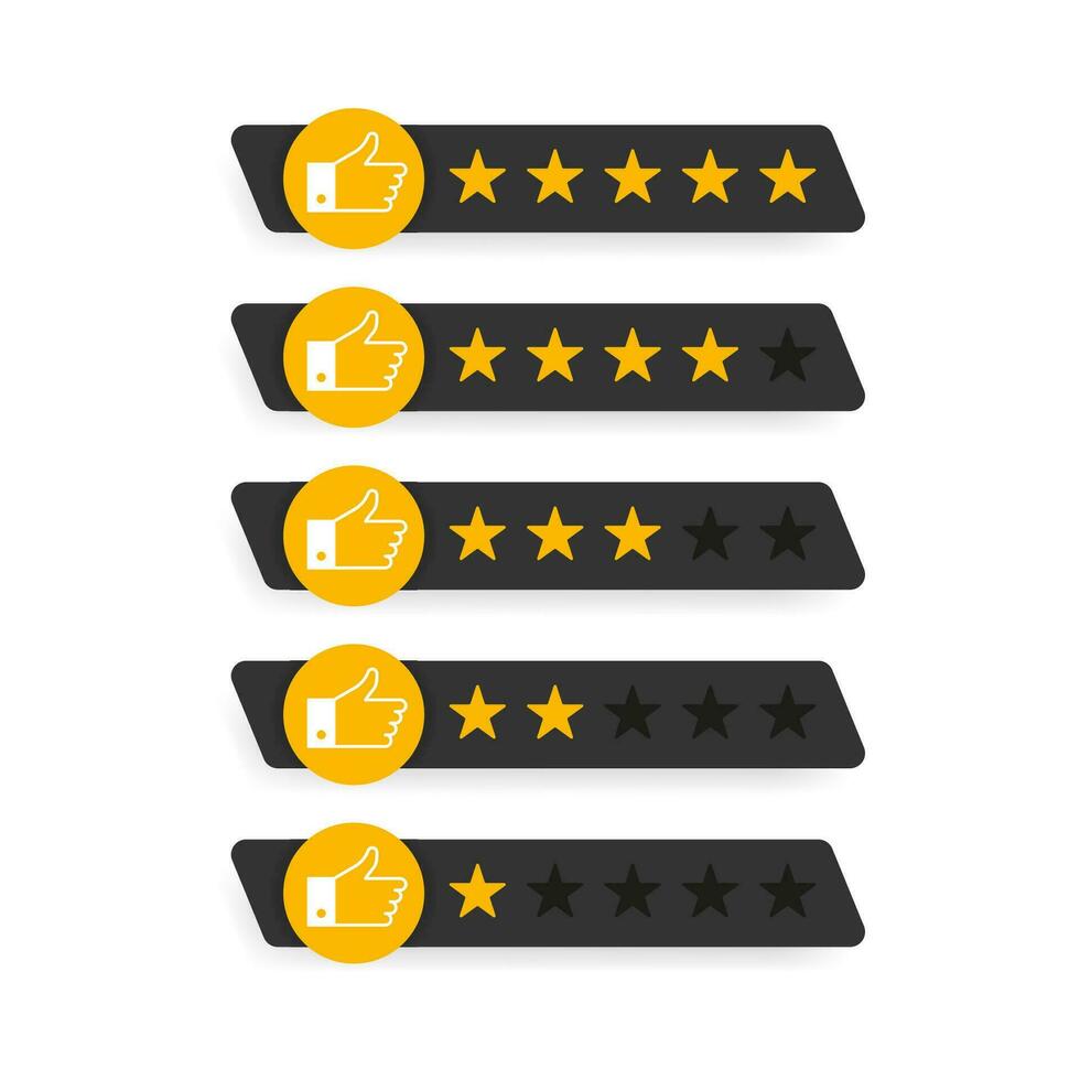 Rating stars badges on a white background. Vector illustration.