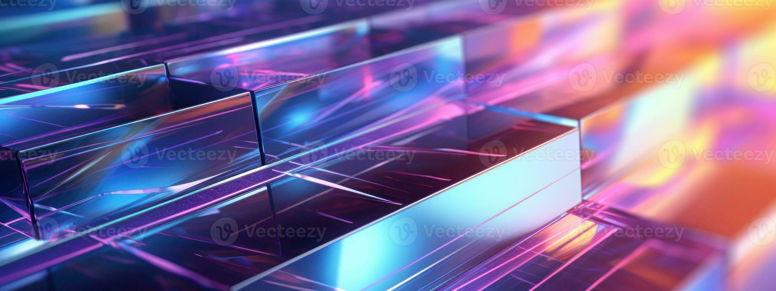 Futuristic hologram cube pattern. AI generative. photo
