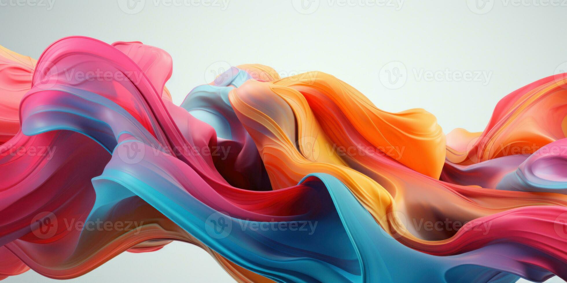 A harmonious blend of colors in a dynamic 3D abstract. AI generative. photo