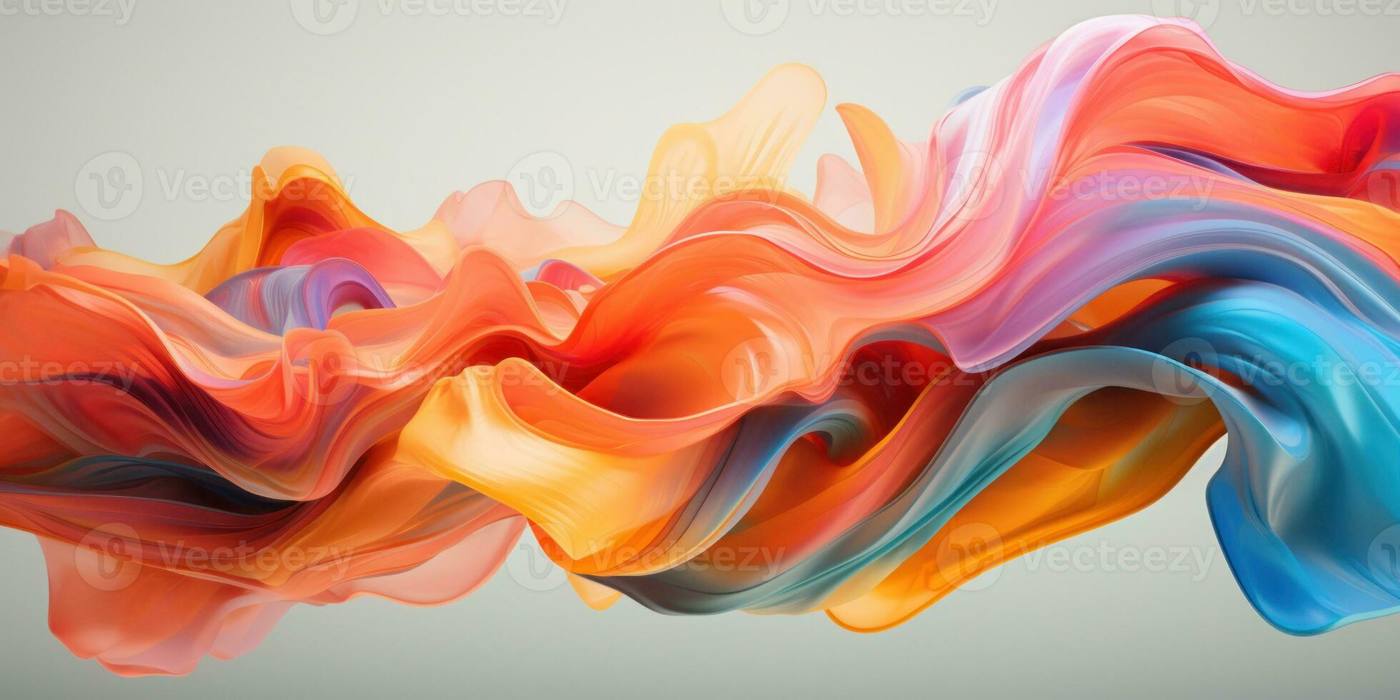 A harmonious blend of colors in a dynamic 3D abstract. AI generative. photo