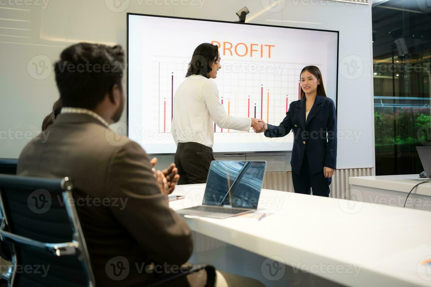 Business people having a meeting and present in a conference room at the office. Business meeting concept. photo