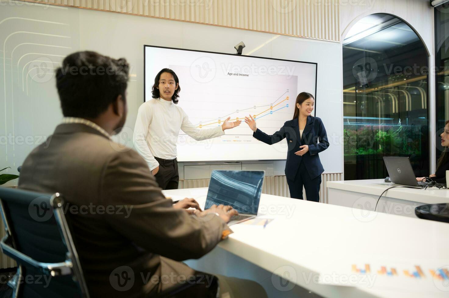 Business people having a meeting and present in a conference room at the office. Business meeting concept. photo