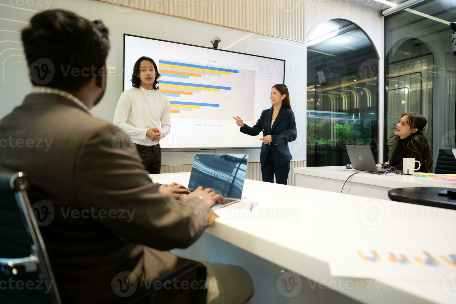 Business people having a meeting and present in a conference room at the office. Business meeting concept. photo