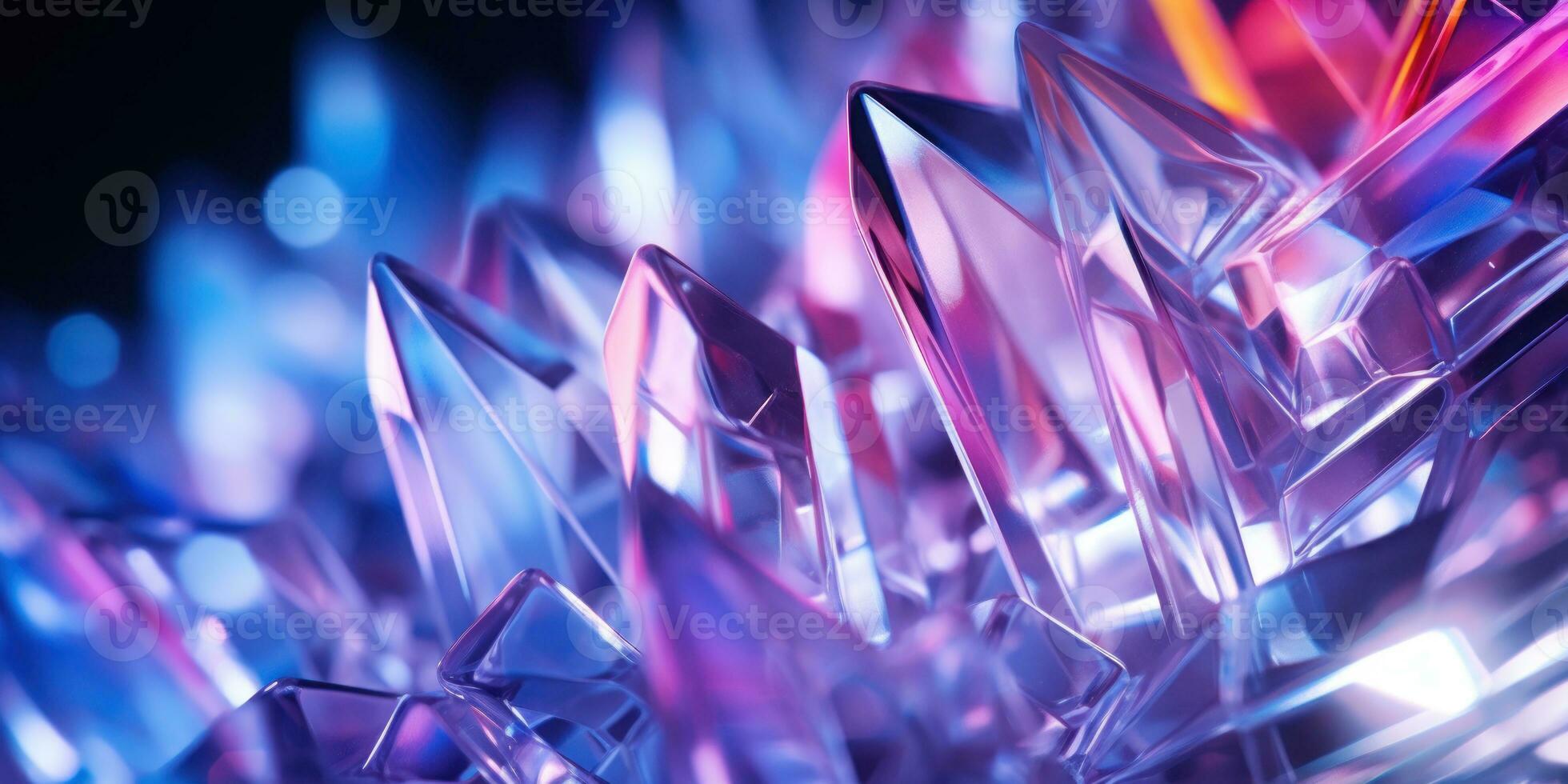 Intricate crystal formations captured in a soft-focus. AI generative. photo