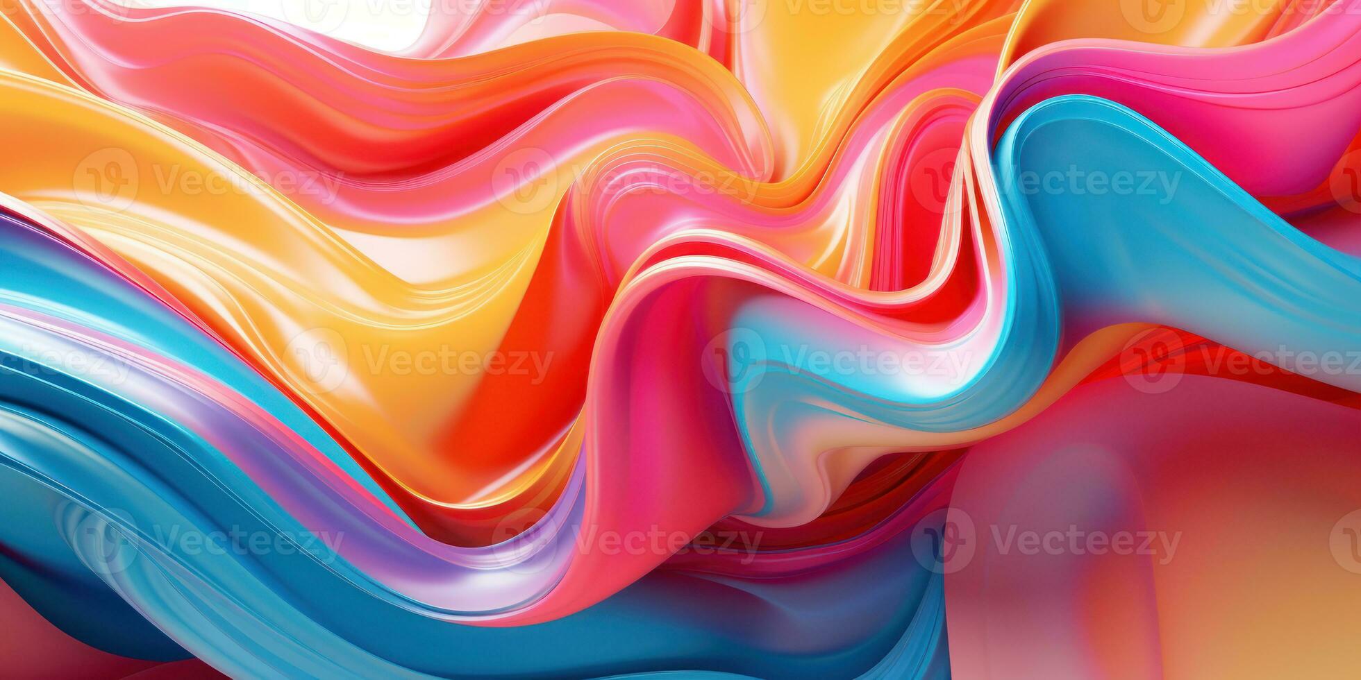 Mesmerizing 3D artwork with dynamic colors creating a visual depth. AI generative. photo