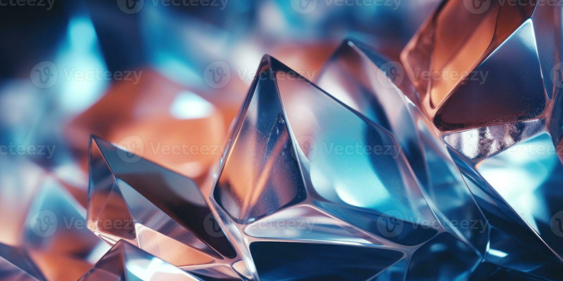 Intricate crystal formations captured in a soft-focus. AI generative. photo