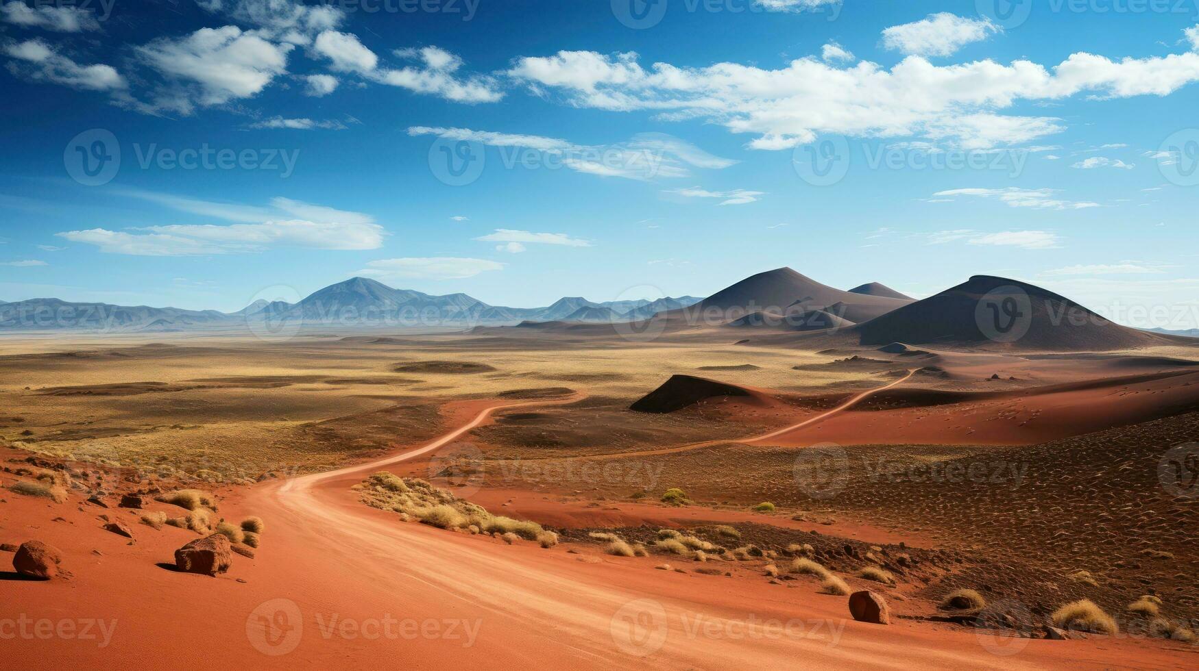 Nature's Fierce Palette. Witnessing Volcanic Majesty at Lanzarote's Timanfaya National Park. Generative AI photo