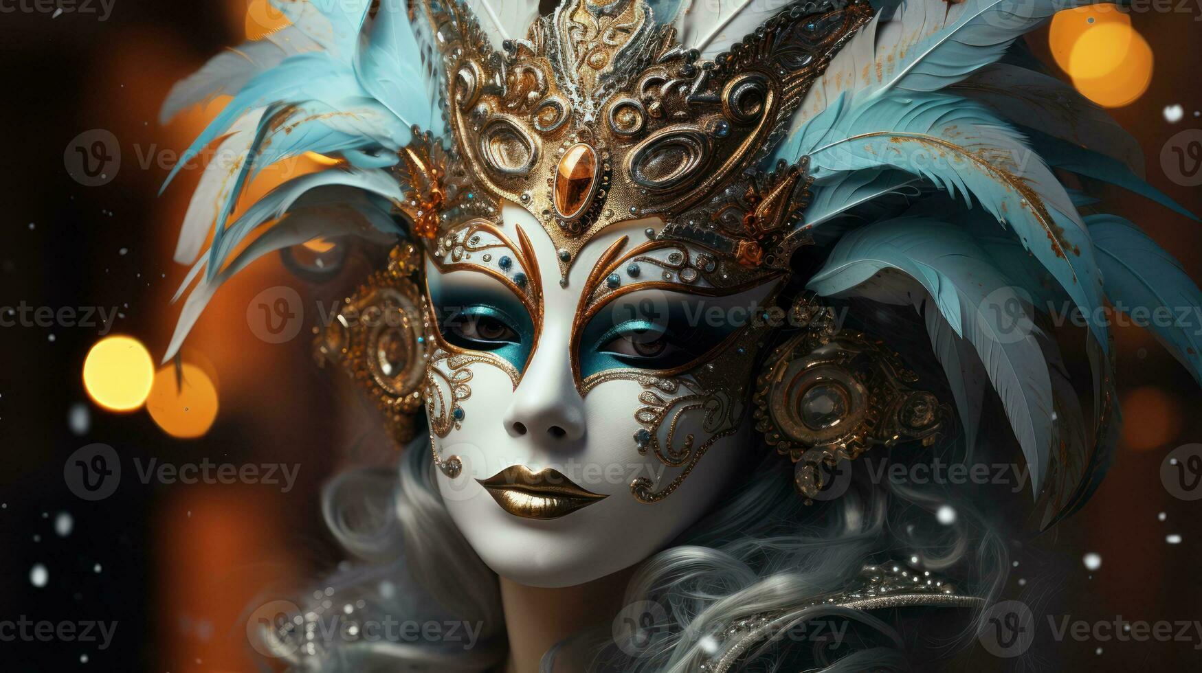 Masks of Magnificence. Celebrating Venice's Iconic Carnival Tradition. Generative AI photo