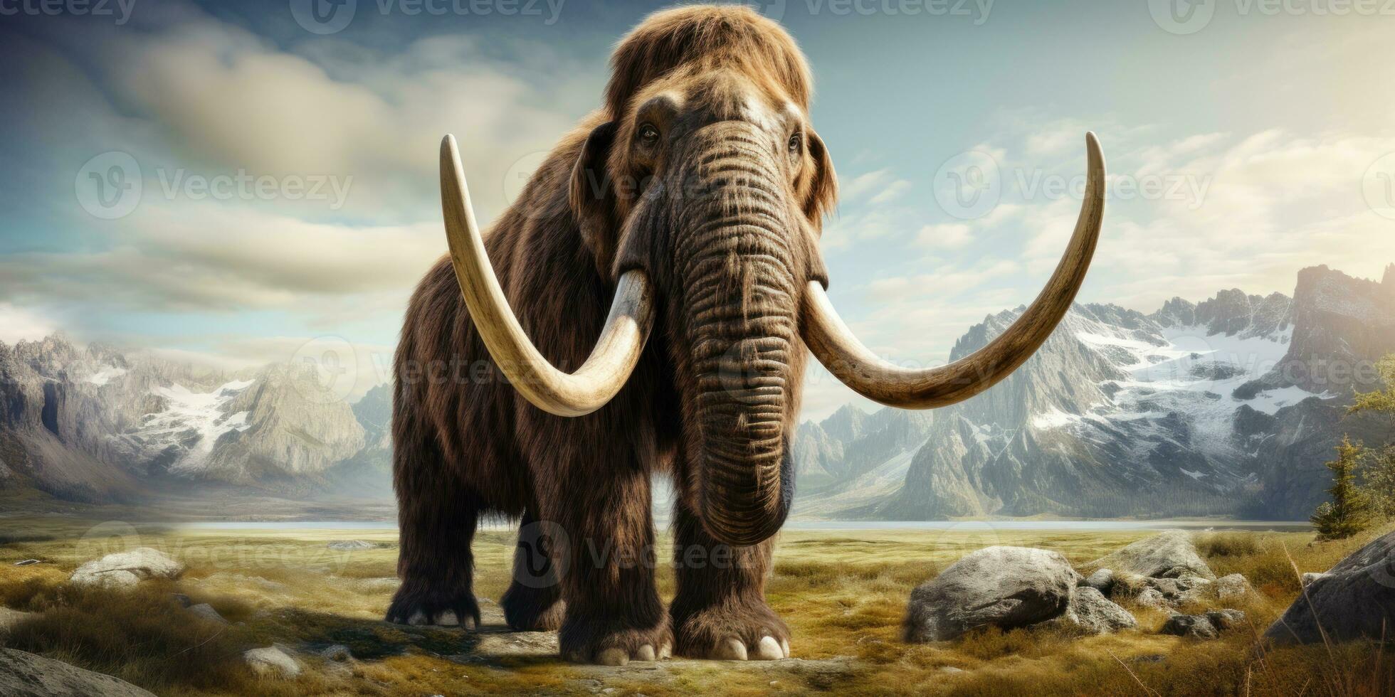 majestuoso mamut en natural hábitat. ai generativo. foto