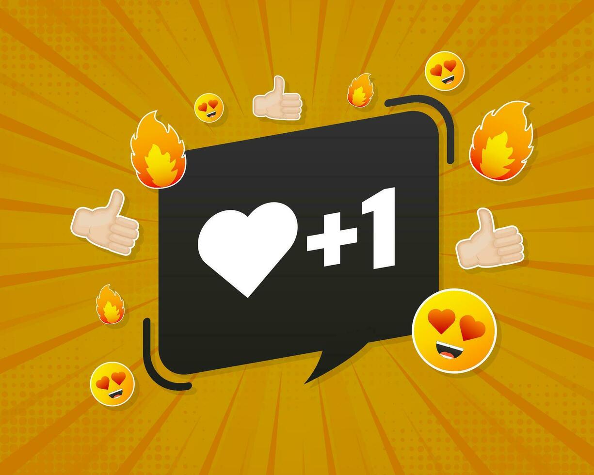 Flat new like for paper design. Face symbol. Social media flat icon vector