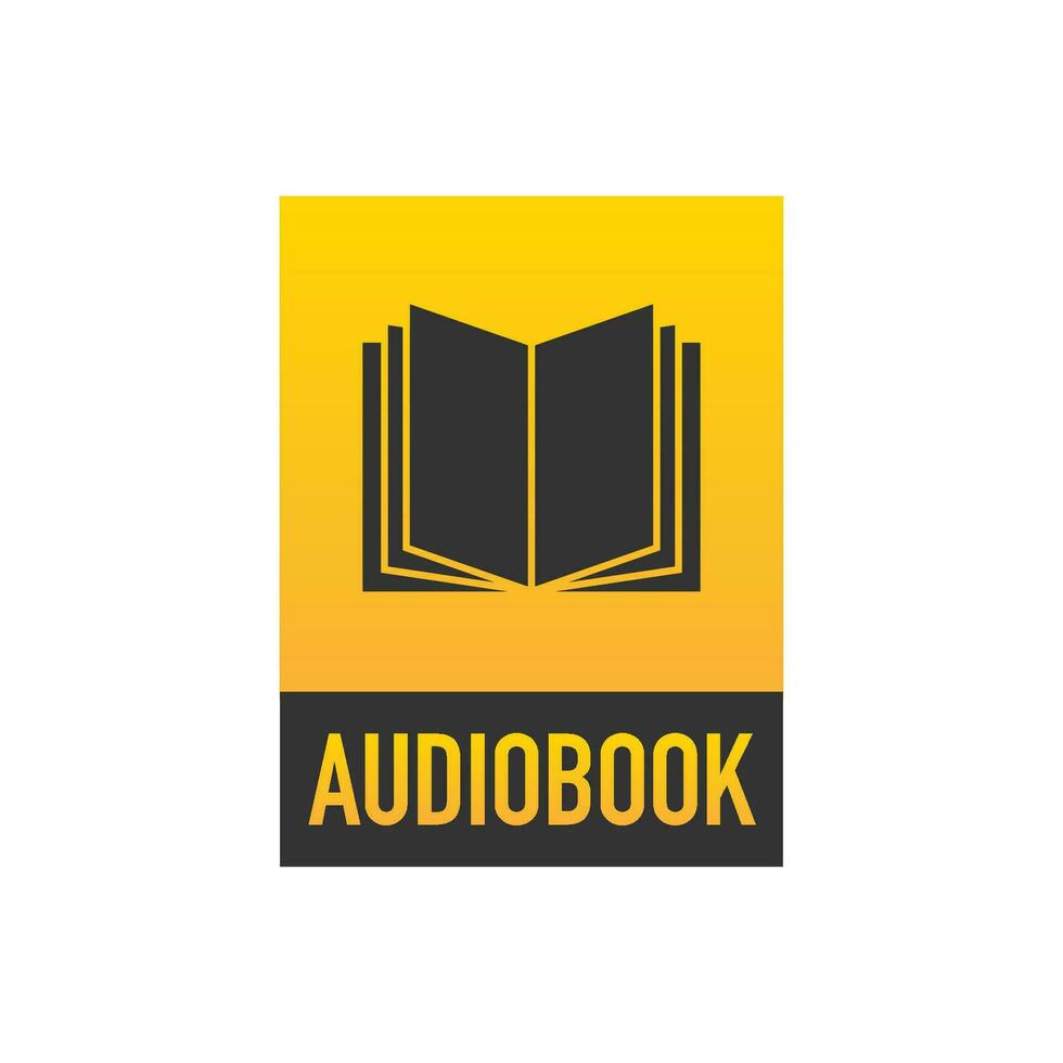 Audio book in flat style on white background. Vector isometric design