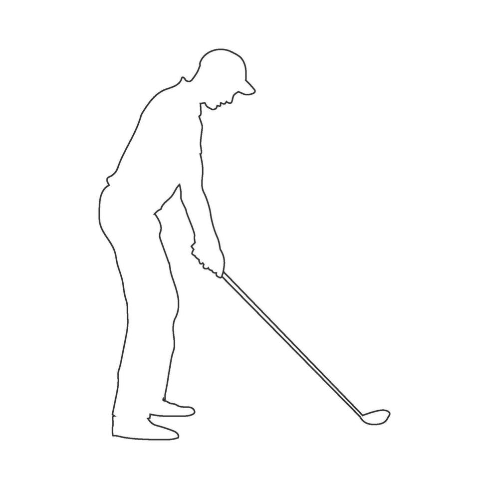 icon of person playing golf vector illustration design