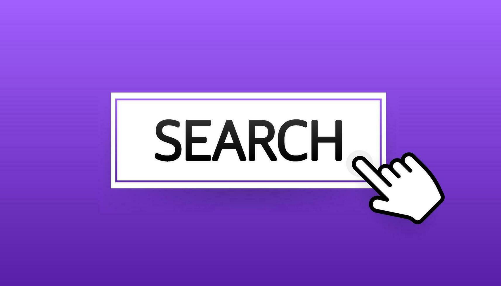 Icon with violet search button on white background for web marketing design. Flat deign. Social media element. Vector illustration