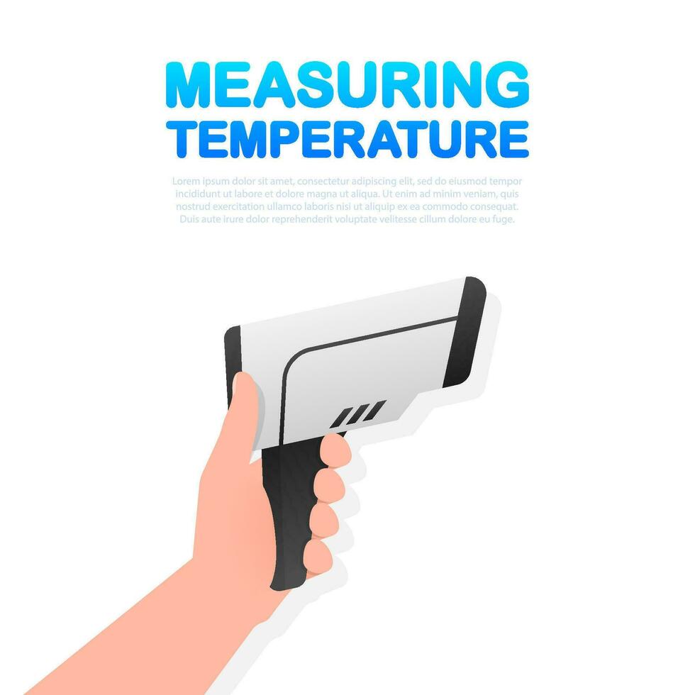 Linear measuring temperature for medical design. Vector logo