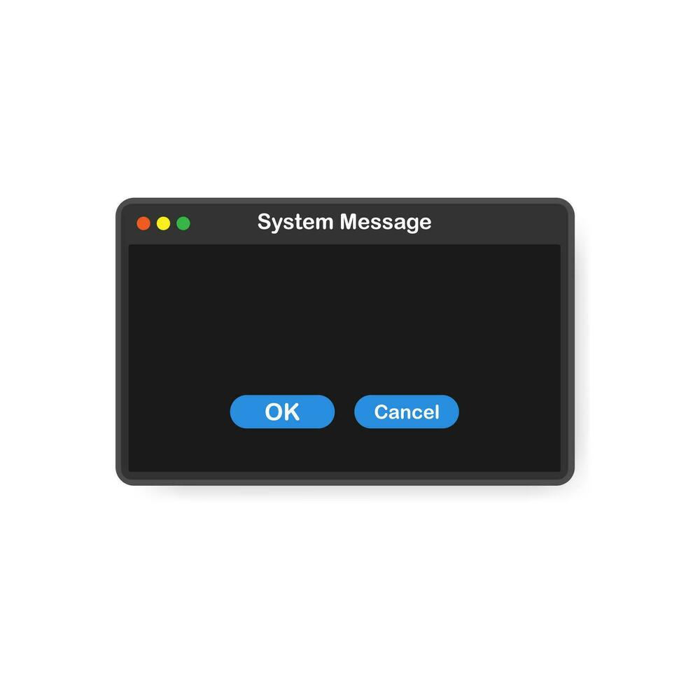 System error vector icon failure pc interface. Error message computer window alert popup