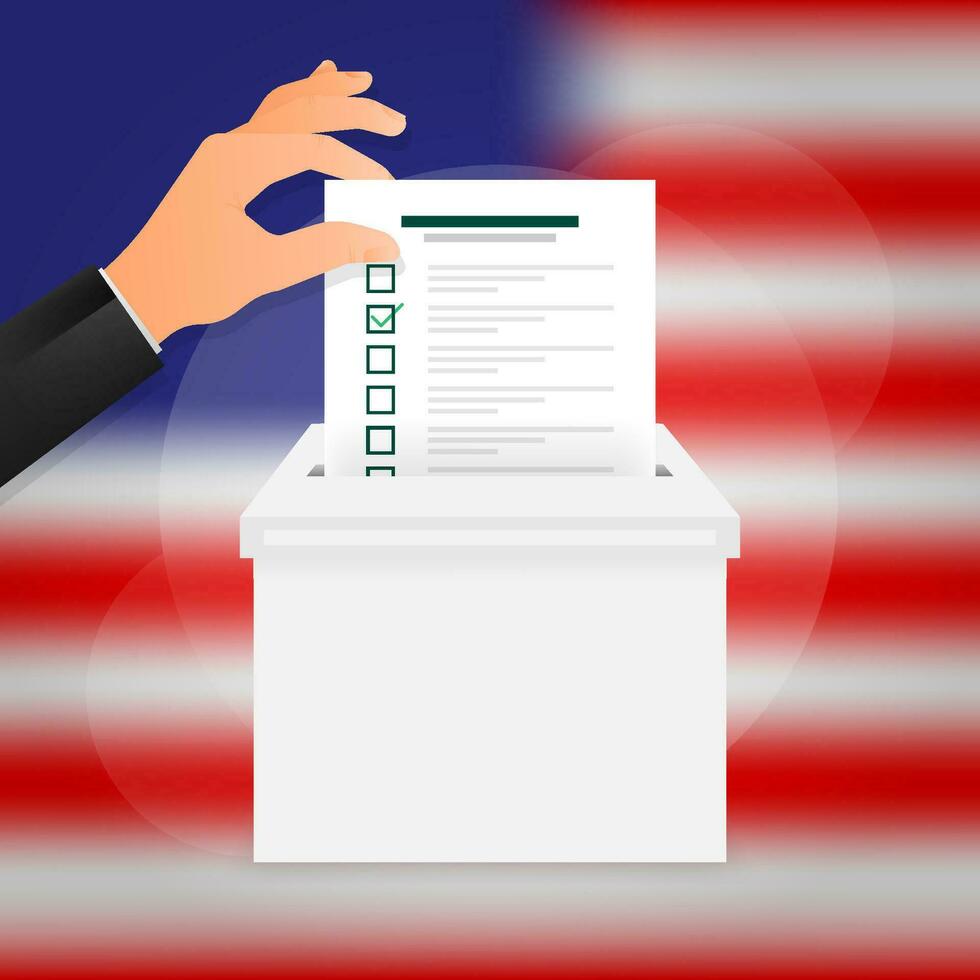 Checklist or vote bulletin in hand. Vector illustration design