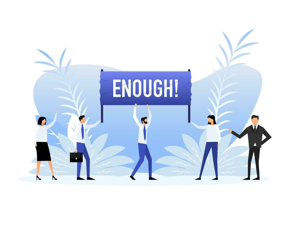 People holding a poster with text equality. Vector illustration.